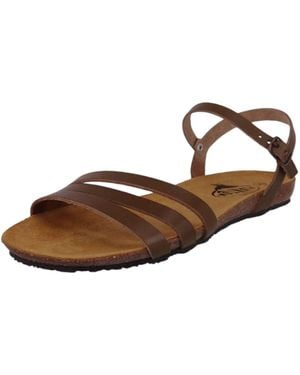 Plakton Komfort Sandalen Mam Alou 575080 575080 Vaqueta Grün Kaki Leder Für Damen - Braun