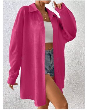 Know Fuchsiafarbenes Oversize-Longshirt Für Damen - Pink