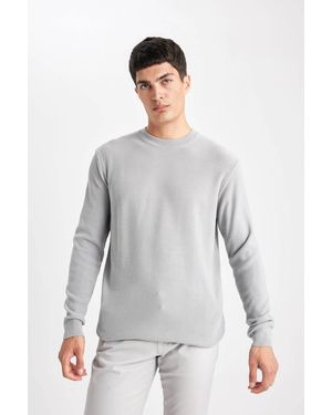 Defacto Pullover Regular Fit Für Herren - Grau