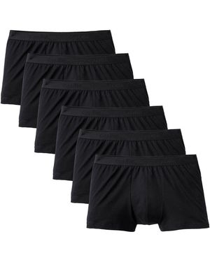 CALIDA Boxershorts, 6Er Pack Natural Benefit, Elastikbund, Single Jersey Für Herren - Schwarz