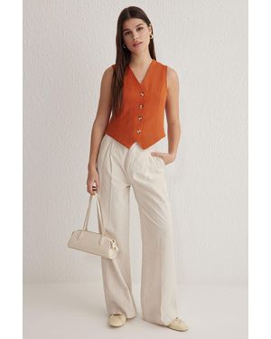 Trendyol Tile Premium-Webweste – Normale Passform, Kurze Länge, Für Damen - Rot