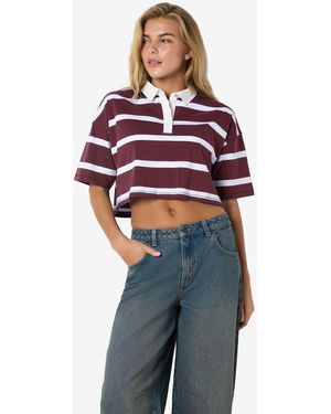 Noisy May Poloshirt – Co100-Modell Knit Für Damen - Rot