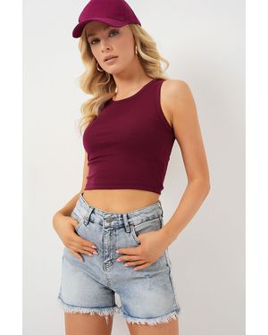Bigdart Jeansshorts Mit Quasten 5338 – Blau Für Damen - Rot
