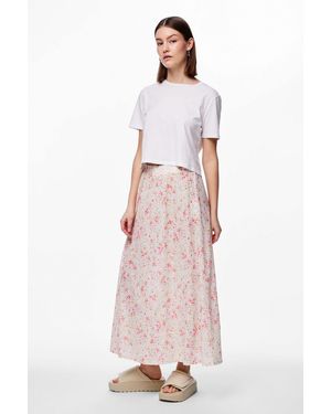 Pieces Langer Rock Pcappa Hw Für Damen - Pink