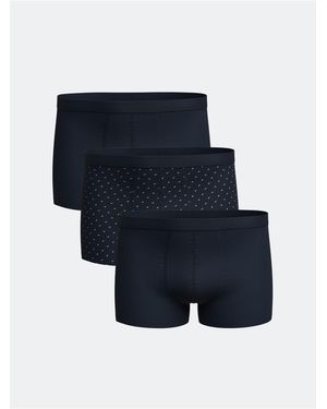 LC Waikiki Flexible Boxershorts Aus Baumwolle Mit Standardform, 3-Teilig Für Herren - Blau