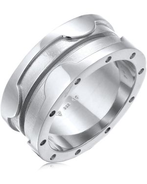 Elli Jewelry Ring Ring Ohne Steine 925 Sterling Silber Party Silvester Für Damen - Grau