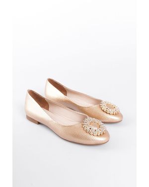 Capone Outfitters Ballerinas Mit Runder Steinschnalle Für Damen - Pink