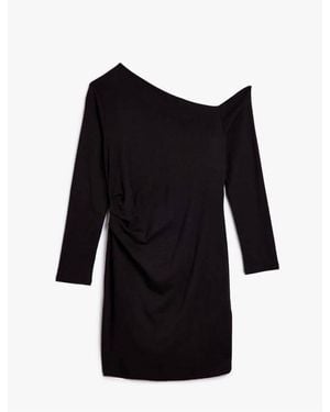 Koton Schwarzes Kleid 5Wak80072Ek Für Damen