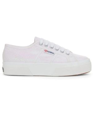Superga 2740 Modell Lame Plateau Sneaker Für Damen - Weiß