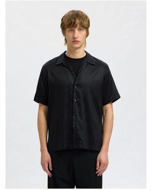SELECTED Kurzarmhemd Print Für Herren - Schwarz