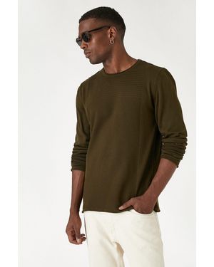 Koton Basic-Pullover Mit Rundhalsausschnitt Für Herren - Grün