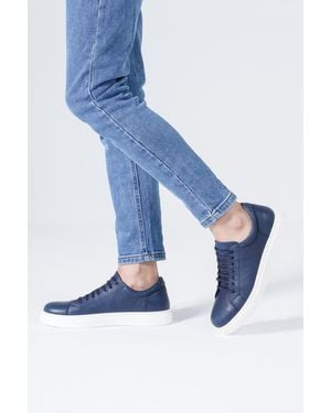 CZ London Marineblau – Alltags-Sportschuhe Aus Echtem Leder, Lässiger Schnür-Sneaker Für Herren