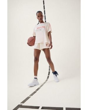 Defacto Fit Nba Miami Heat Standard Fit Shorts Mit Kurzen Beinen Für Damen - Natur
