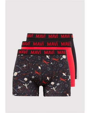 Mavi 3 Bedruckte Boxershorts -900 Für Herren - Rot