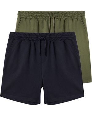 Trendyol Marineblau-Khaki-Shorts Mit Geradem Schnitt, 2Er-Pack – Für Herren