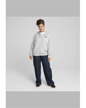 PUMA Ess Small No. 1 Logo Comfort Hoodie Mit Durchgehendem Reißverschluss Für Damen - Grau