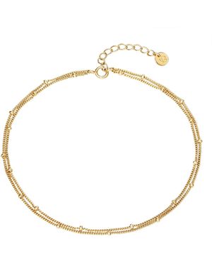 Glanzstücke München Silberfusskette Fusskette Sterling Silber Gelbgold Für Damen - Weiß