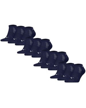 PUMA Sneakersocken, 12Er Pack Cushioned Sneaker 12P, Logo, Einfarbig - Blau
