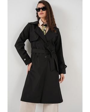 Bigdart 5918 Trenchcoat Mit Zweireihigem Kragen – Für Damen - Schwarz