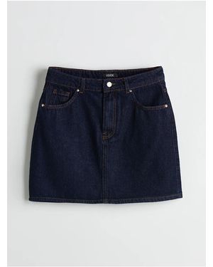 LC Waikiki Xside Blauer, Schmal Geschnittener Mini-Jeansrock Für Damen