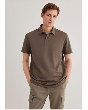 Mavi Braunes Polo-T-Shirt Mit Normaler Passform -70376 Für Herren