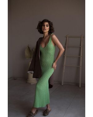 BOHEMAİ Janell Grünes Strick-Midi-Trägerkleid Für Damen - Braun