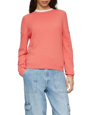 Qs By S.oliver Structured Knitted Sweater – Baumwollviskose Für Damen - Rot