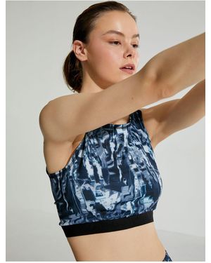 Koton Sport-Bh Mit Batikmuster, Ärmellos Für Damen - Blau