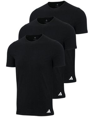 adidas T-Shirt, 3Er Pack Rundhalsshirt, Active Core Cotton, Einfarbig Für Herren - Schwarz