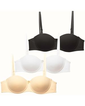 C&City Trägerloser Push-Up-Strick-Bh Im 3Er-Pack – Softcup, /Weiß/Haut C37055 Für Damen - Schwarz
