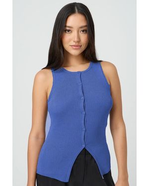 Madmext Blaue Zero-Strickweste Mit Manschettenknöpfen Mg2102 Für Damen