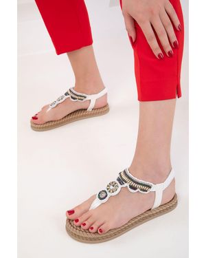 Soho Weiße Sandalen Für Damen - Pink