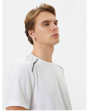 Koton Sport-T-Shirt Mit Nahtdetails, Rundhalsausschnitt, Kurze Ärmel Für Herren - Weiß