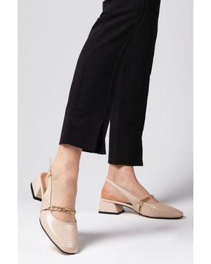 Mio Gusto Renata Beigefarbene Schuhe Mit Offenem Rücken Und Kurzem Absatz Für Damen - Schwarz