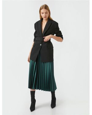 Koton Plissee-Midirock Für Damen - Grün