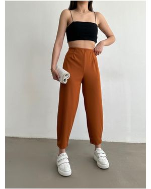 BEJNA Ballonhose Mit Fliesenkragen Und Flexibler Taille Für Damen - Orange
