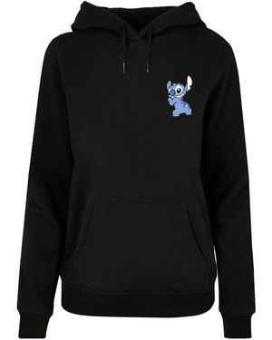 F4NT4STIC Disney Lilo Und Stitch Stitch Backside Breast Print Mit Ladies Basic Hoody Für Damen - Schwarz