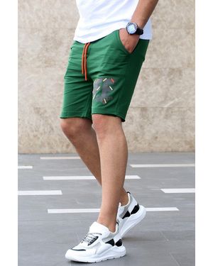 Madmext Bedruckte Grüne Shorts Für Herren