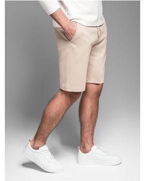 Ombre Lässige Slim Fit Jacquard-Strick-Shorts V2 Xl Für Herren - Weiß