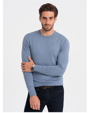 Ombre Klassischer Pullover Mit Rundhalsausschnitt Hellblau V10 L Für Herren