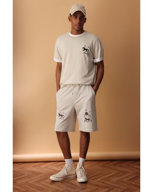 Trendyol Oversize Cut Bedruckte Shorts & Bermudas Für Herren - Braun