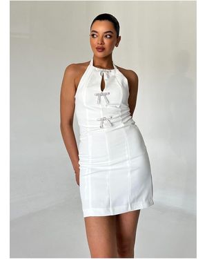 Laluvia Weißes Minikleid Mit Trägern Und Schleifendetail Für Damen