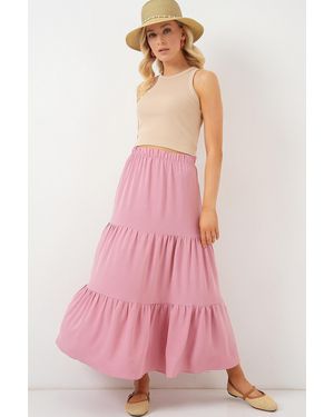 Bigdart Ayrobin Langer Rock 8048 Powder Für Damen - Pink