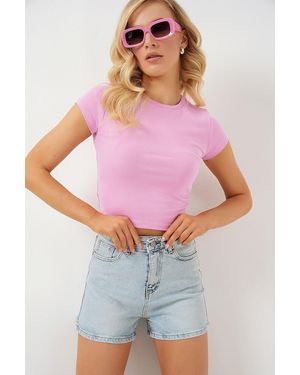 Bigdart Kurze Denim-Shorts 5339 – Blau Für Damen - Lila