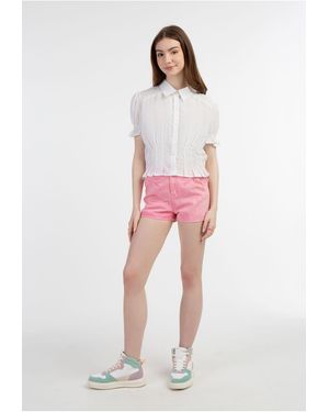 myMo Kurzarm Bluse Für Damen - Rot