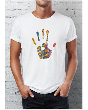 B.l.a.h Weißes, Mit Palmen Bedrucktes T-Shirt Mit Rundhalsausschnitt Für Herren