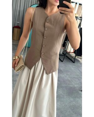 My Blog Braune Weste Mit Knöpfen Für Damen