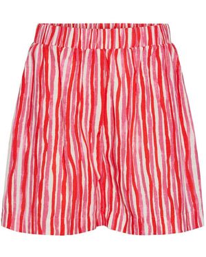 Pieces Pckaiana Kurz Geschnittene Hawaii-Shorts Für Damen - Rot
