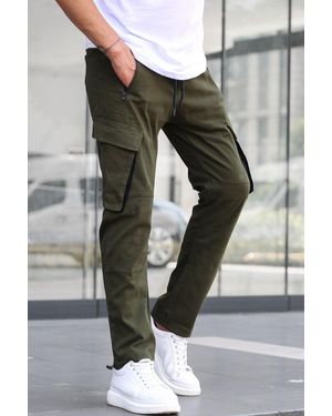 Madmext Khakifarbene Cargo-Taschen-Jogginghose Für Herren - Grün