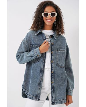 Bigdart 0659 Boyfriend-Jeanshemd Für Damen - Blau